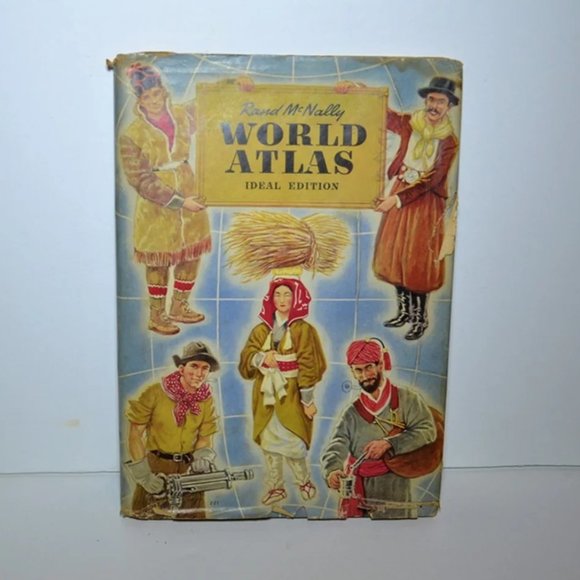Rand McNally World Atlas Ideal Edition 1937 Hardcover Home Or Classroom Display - Picture 1 of 1